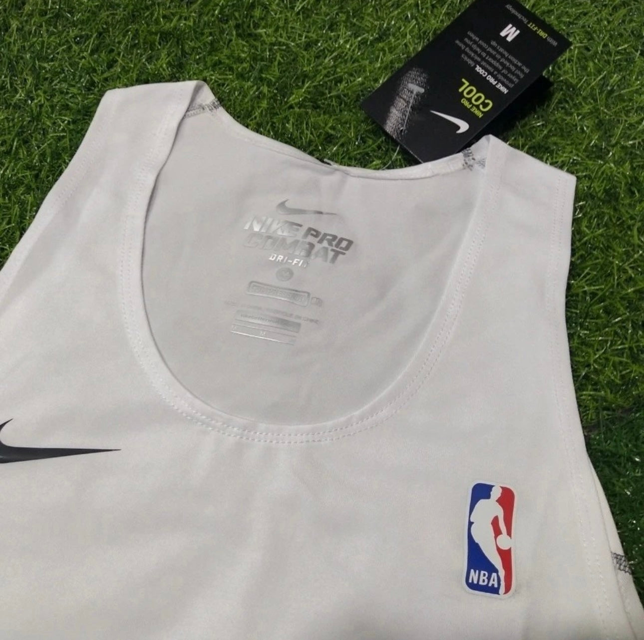 NIKE PRO NBA Compression Tank Top White Large Rare Best Offer Rare